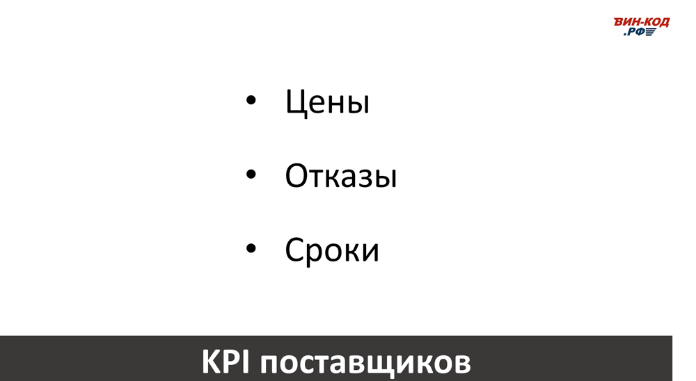 Основные KPI поставщиков во Владивостоке